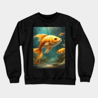 Fascinating Fish Characters Crewneck Sweatshirt